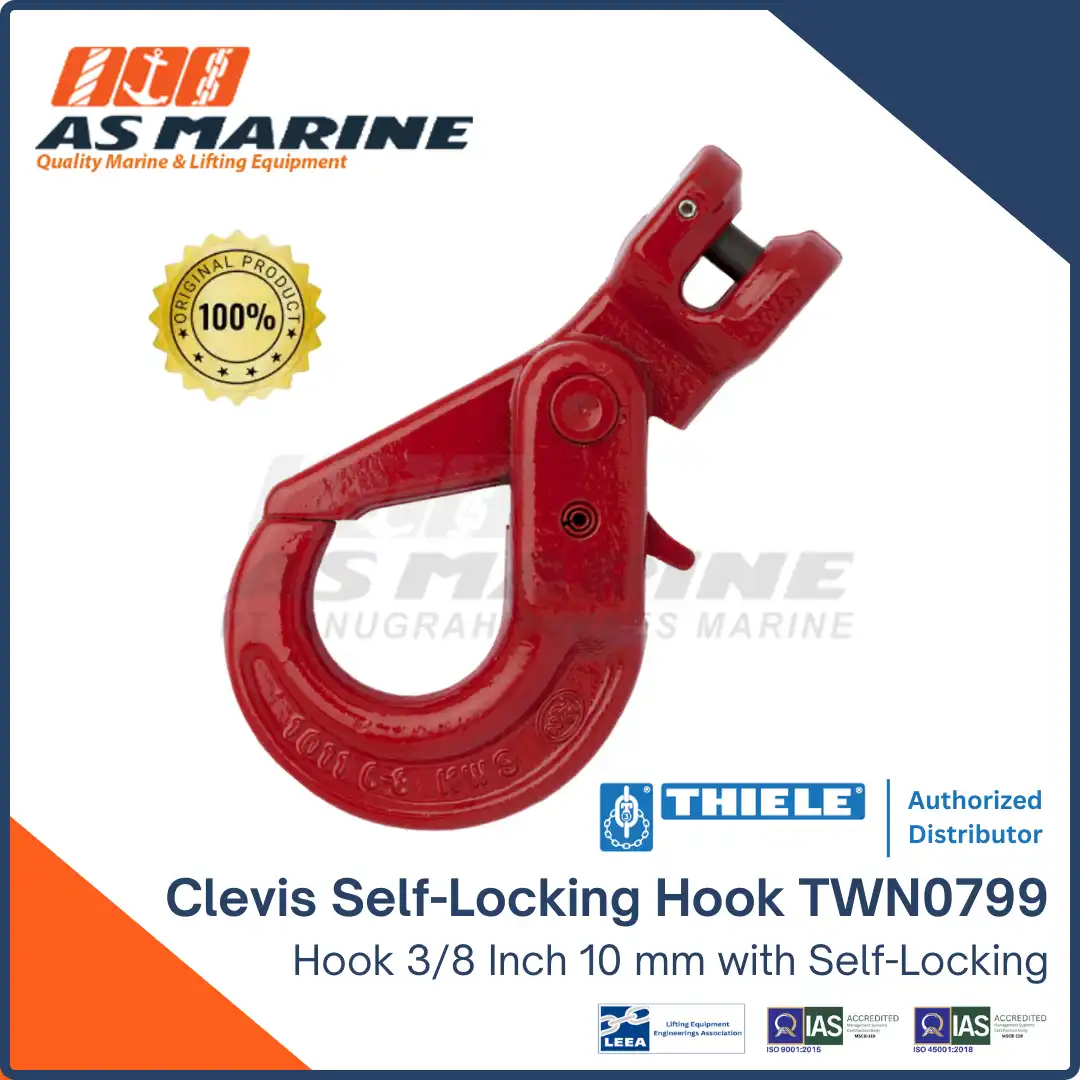 Clevis Self-Locking Hook 3/8 Inch 10 mm TWN0799 THIELE